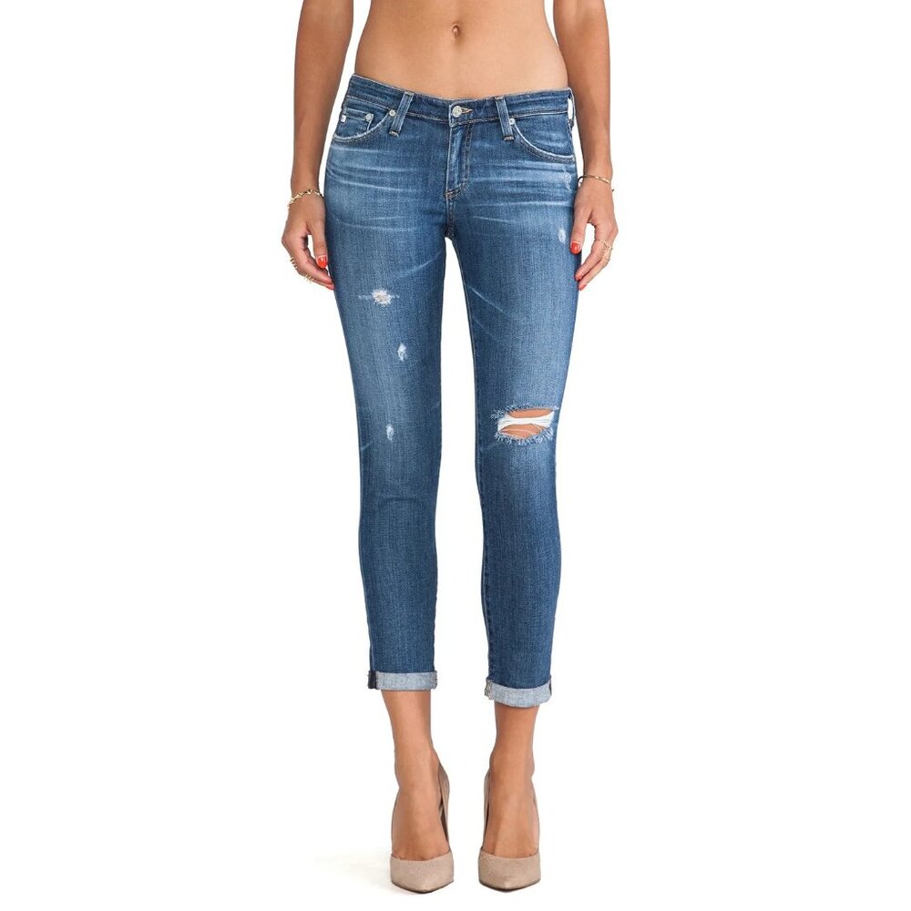NWT Adriano Goldschmied Stilt Roll-up in 18 Years Flyaway Crop Stretch Jeans 31